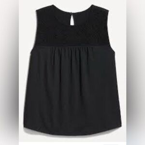 Old Navy Black Crochet Trapeze Tank NWT